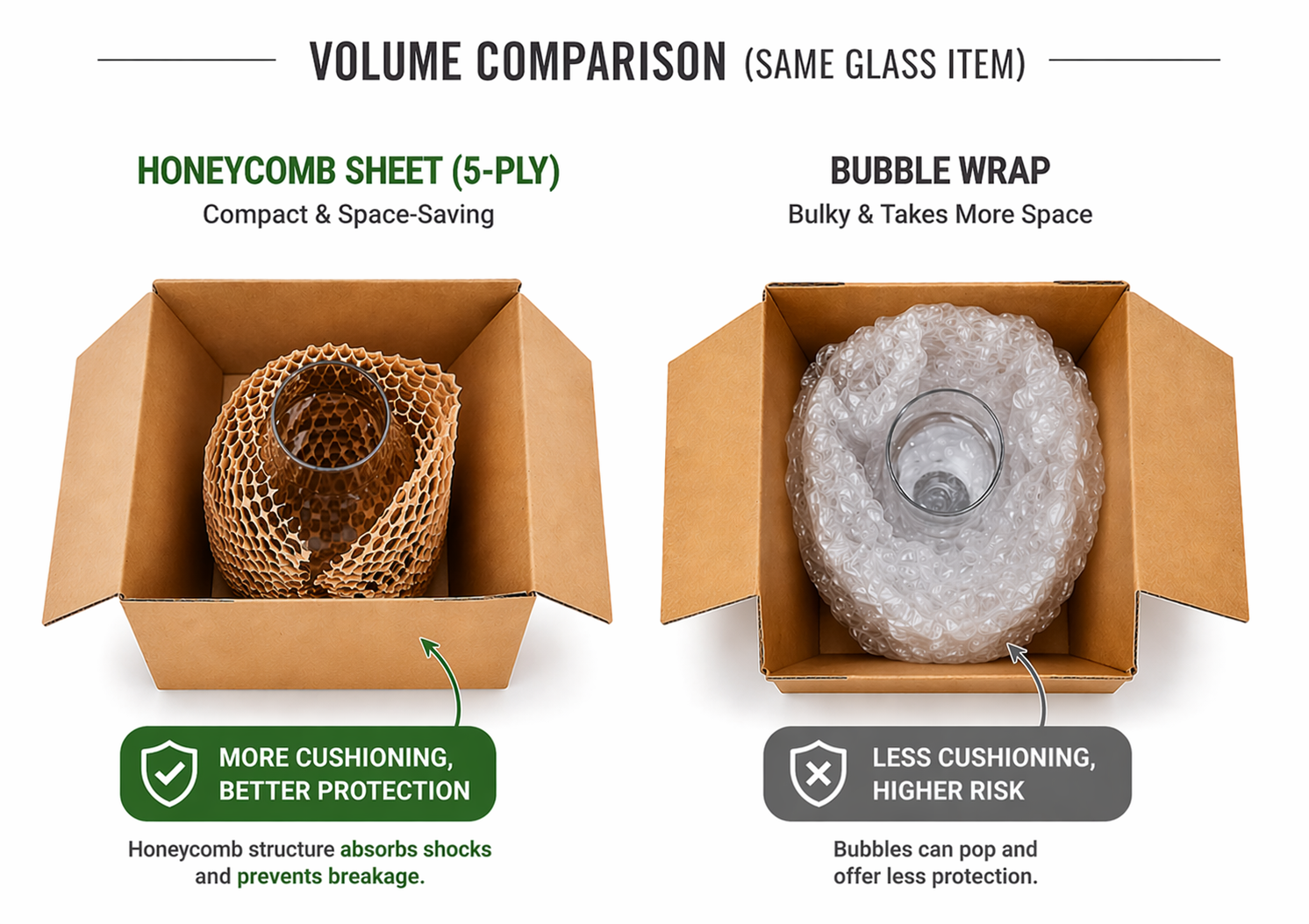 Bubble Wrap Killer 5-Ply Honeycomb Packaging Paper Sheet – Replace Bubble Wrap with Eco Protection