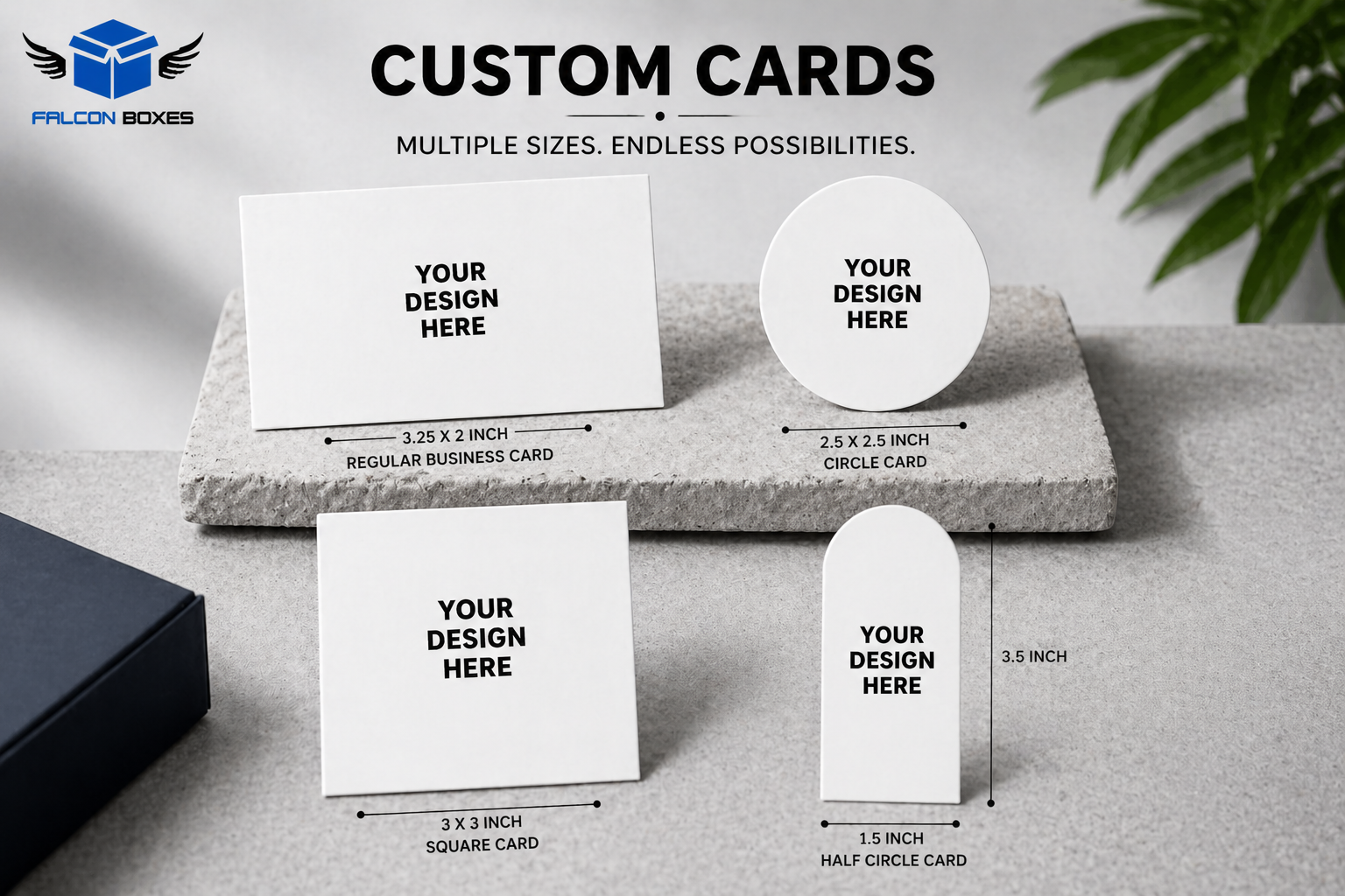 100Pcs Custom Business/Thank-You Cards (Single Side)